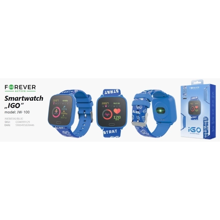 Smartwatch dla dzieci zegarek pulsometr Forever iGO niebieski